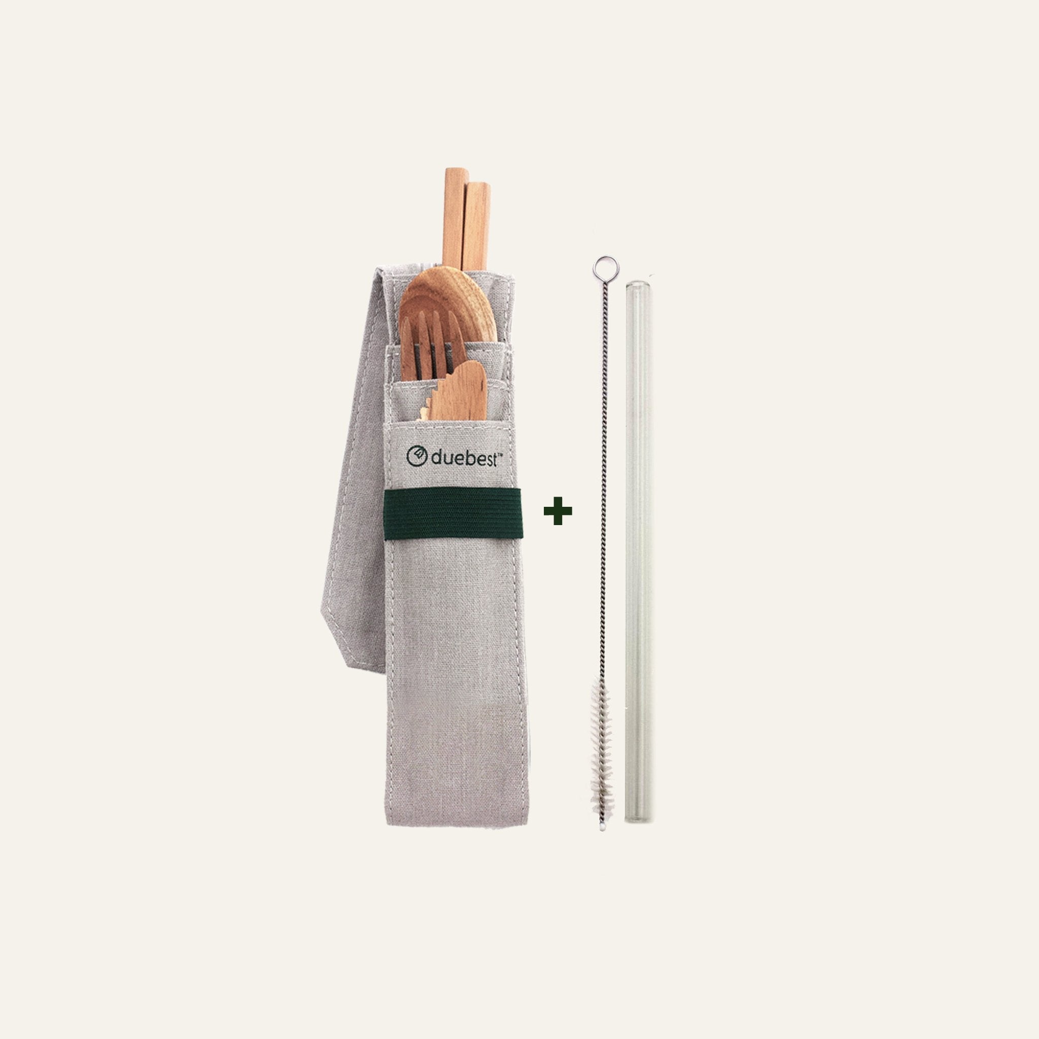 Elevate Your Dining Experience with Our Reusable Wooden Cutlery Set & Straw